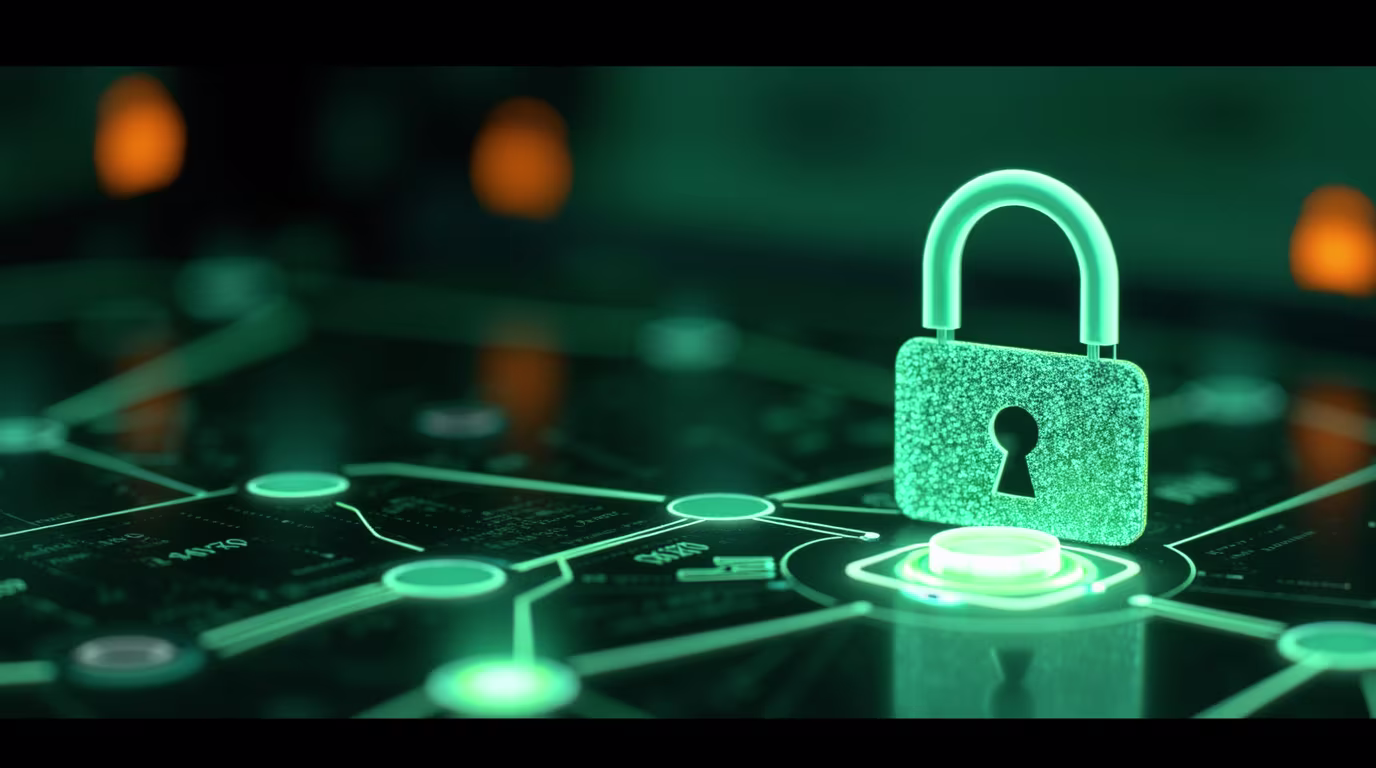 قفل سبز رنگ به نشانه امنیت اطلاعات و حریم خصوصی در فضای آنلاین